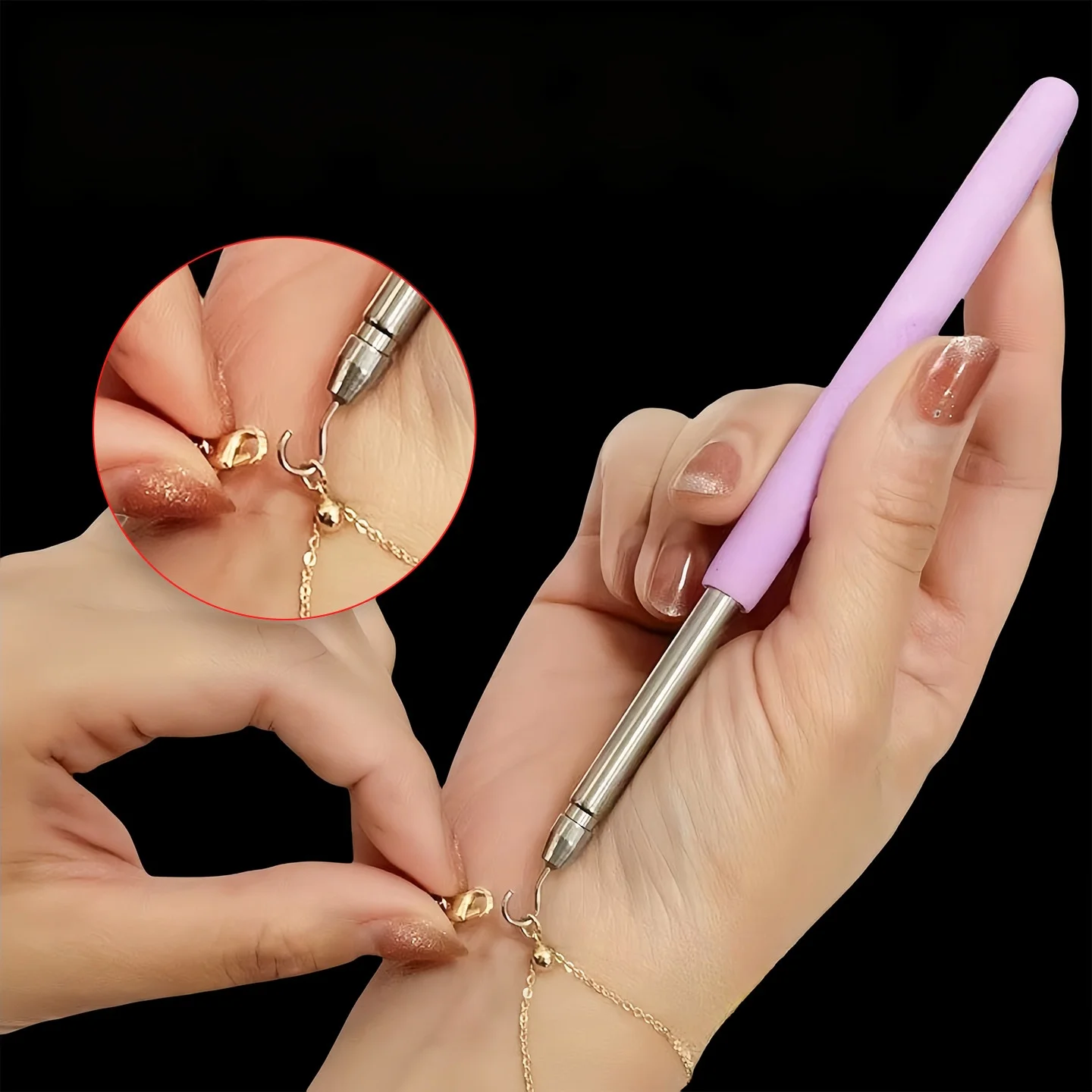 1 Retractable Tool Hook, Suitable for Jewelry Bracelets, Necklaces, Clasps, Watch Strap Auxiliary Clips, Wearing Aids, and Hanging Equipment