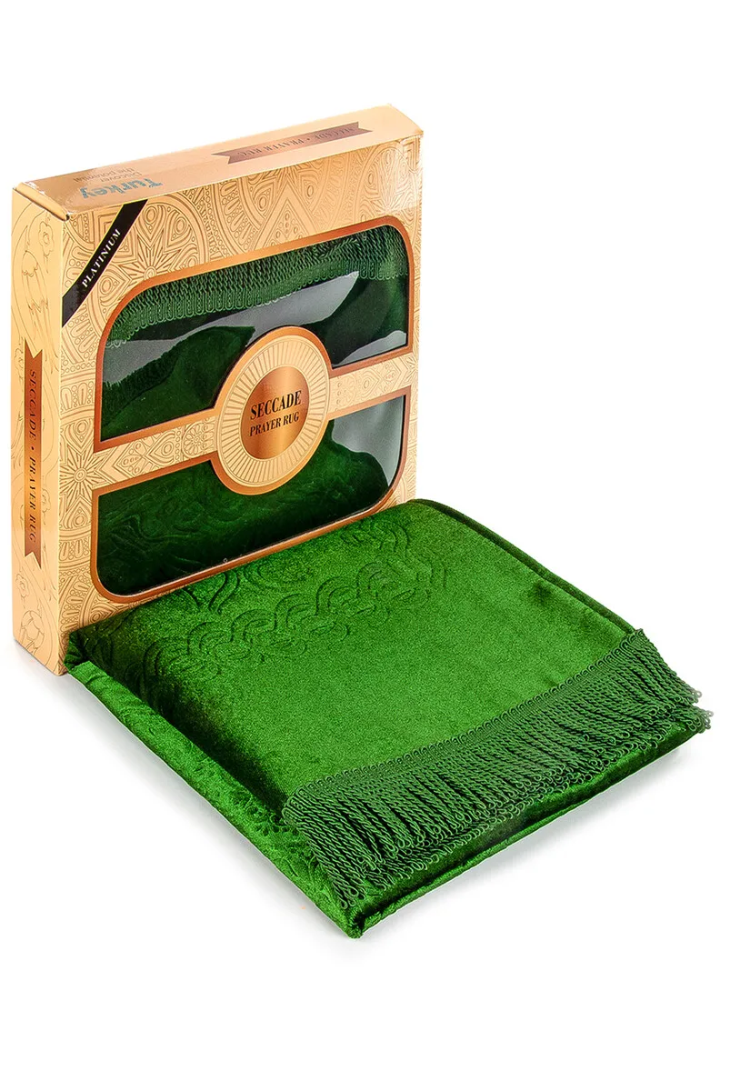 

Boxed Prayer Rug Green Sheet of Muslim Islamic Prayer Mat Holy Quraan Islamic Mats