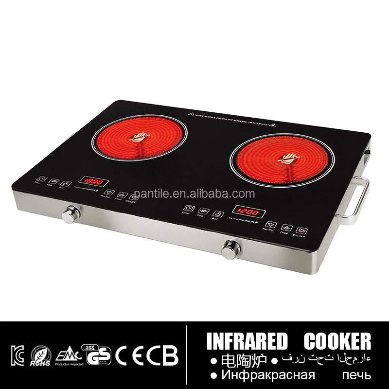 Kitchen Ceramic Stove 3500W Grill Electric 2 Burner Cooking Ceramic Stove Infrared Double Induction Cookers