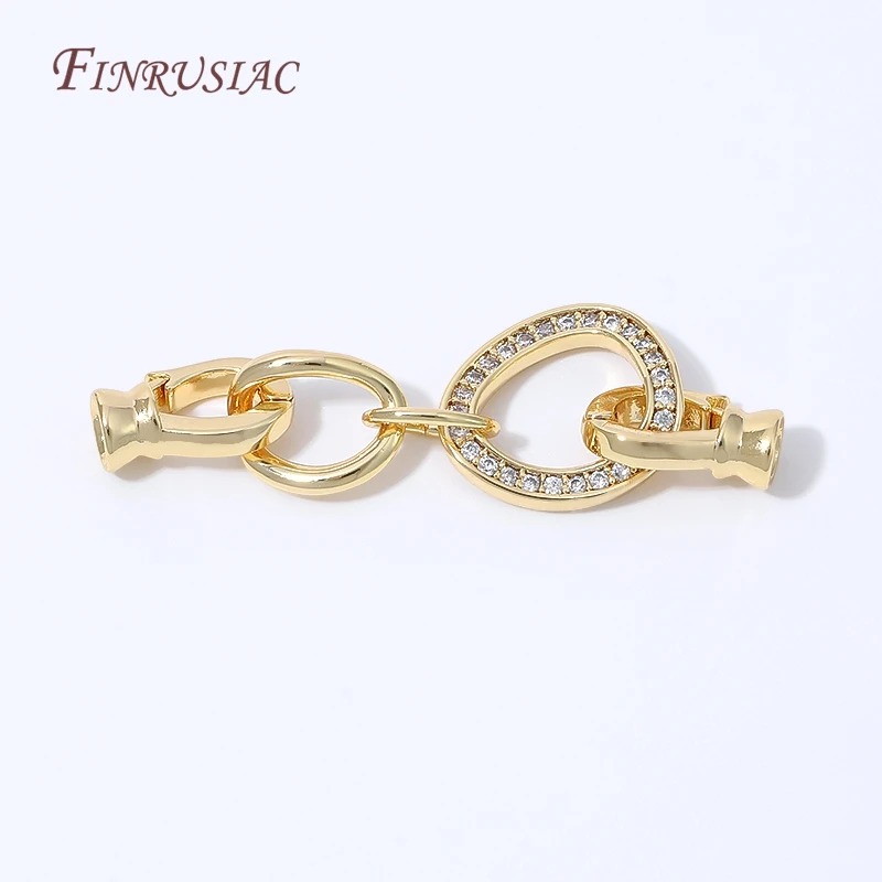 1/2Pcs18K Gold Plated Rhinestone Jewelry Connector Clasp Ring Clasp Bracelet Necklace Clasp DIY Jewelry Making Supplies Findings