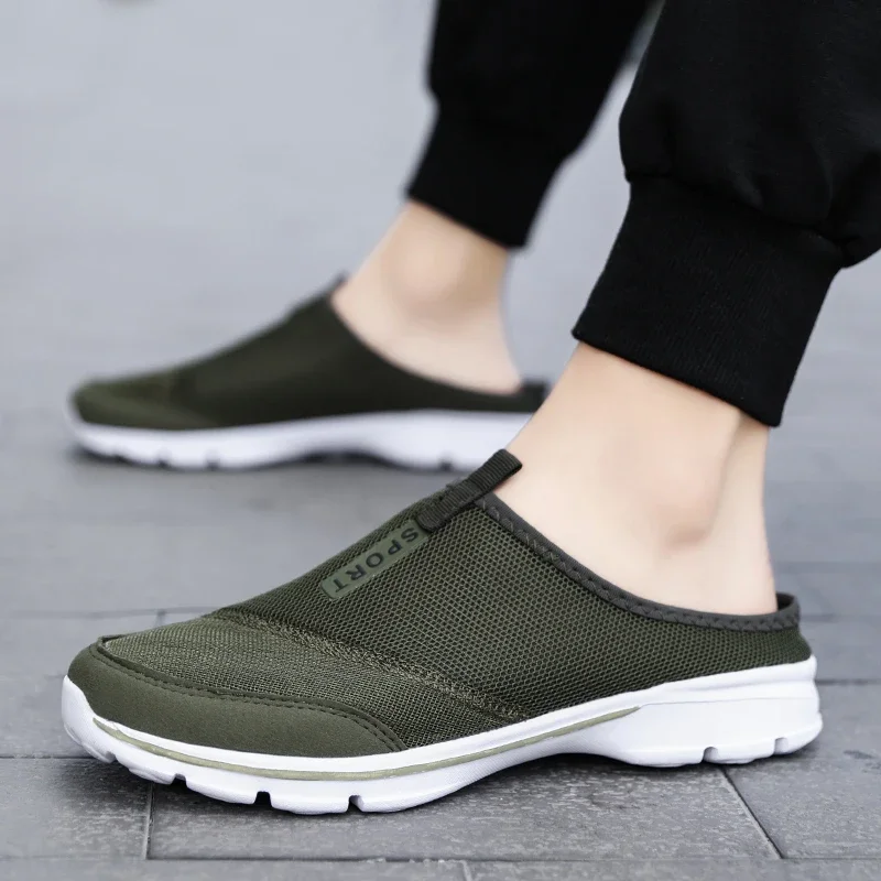 

2025 Summer Mesh Men Home Slippers Casual Shoes for Men Slippers Flip Flops Soft Comfort Couple House Slippers Zapatillas Hombre