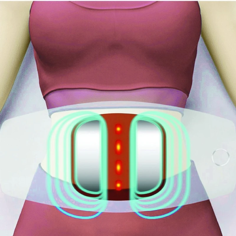 ‌Smart Massage Belt‌ Dual Pulse Electric Massager,Red Light Heated Lumbar Relaxer,Office & Home Use,Portable Waist Pain Relief