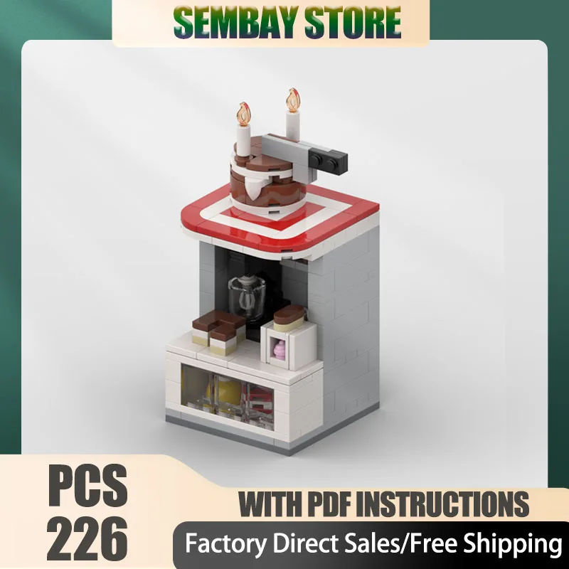 

City Street View Model Moc Building Bricks Modular Cake Shop 8x8 Model Technology Blocks Christmas DIY Toy Construction Gifts