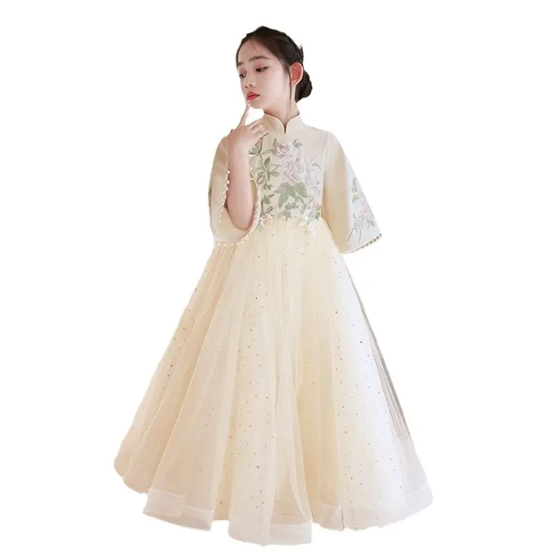 Girl dress Chinese style flower girl little girl princess dress children