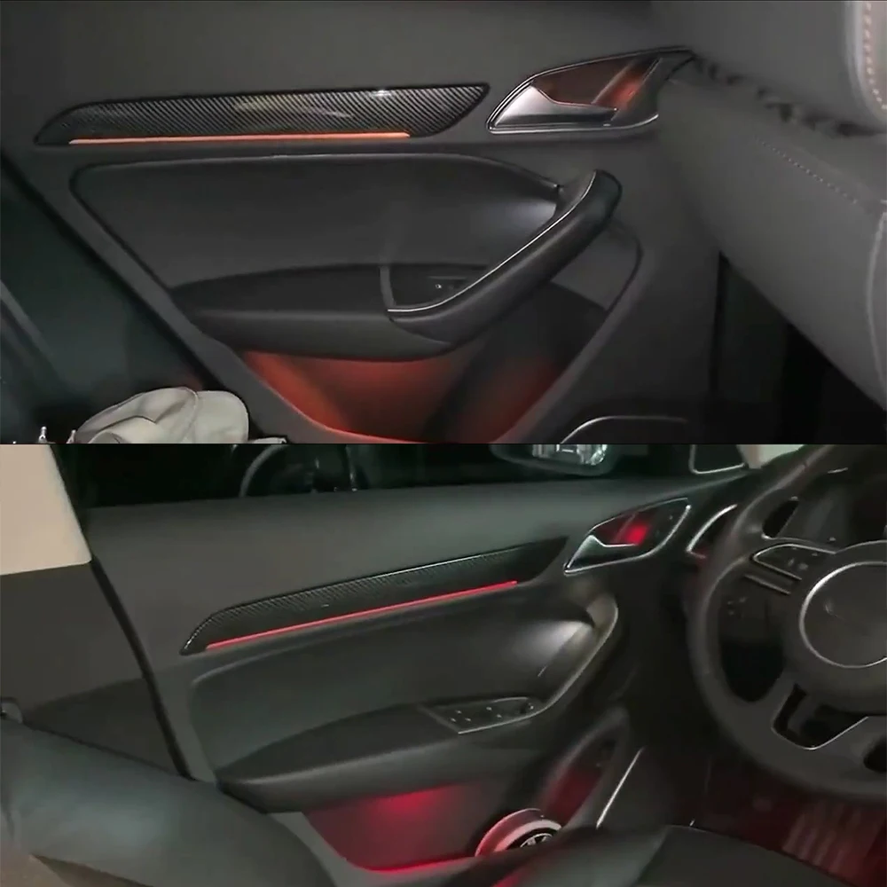 

Для старой Audi Q3 внешняя стандартная декоративная панель из углеродного волокна, замена светящейся декоративной панели, модификация Q3