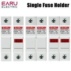 1P 2P Parallel Din Rail DC Fuse Holder 10*38mm High Voltage Solar PV 1000V Base Photovoltaic System Protection Protector gpV