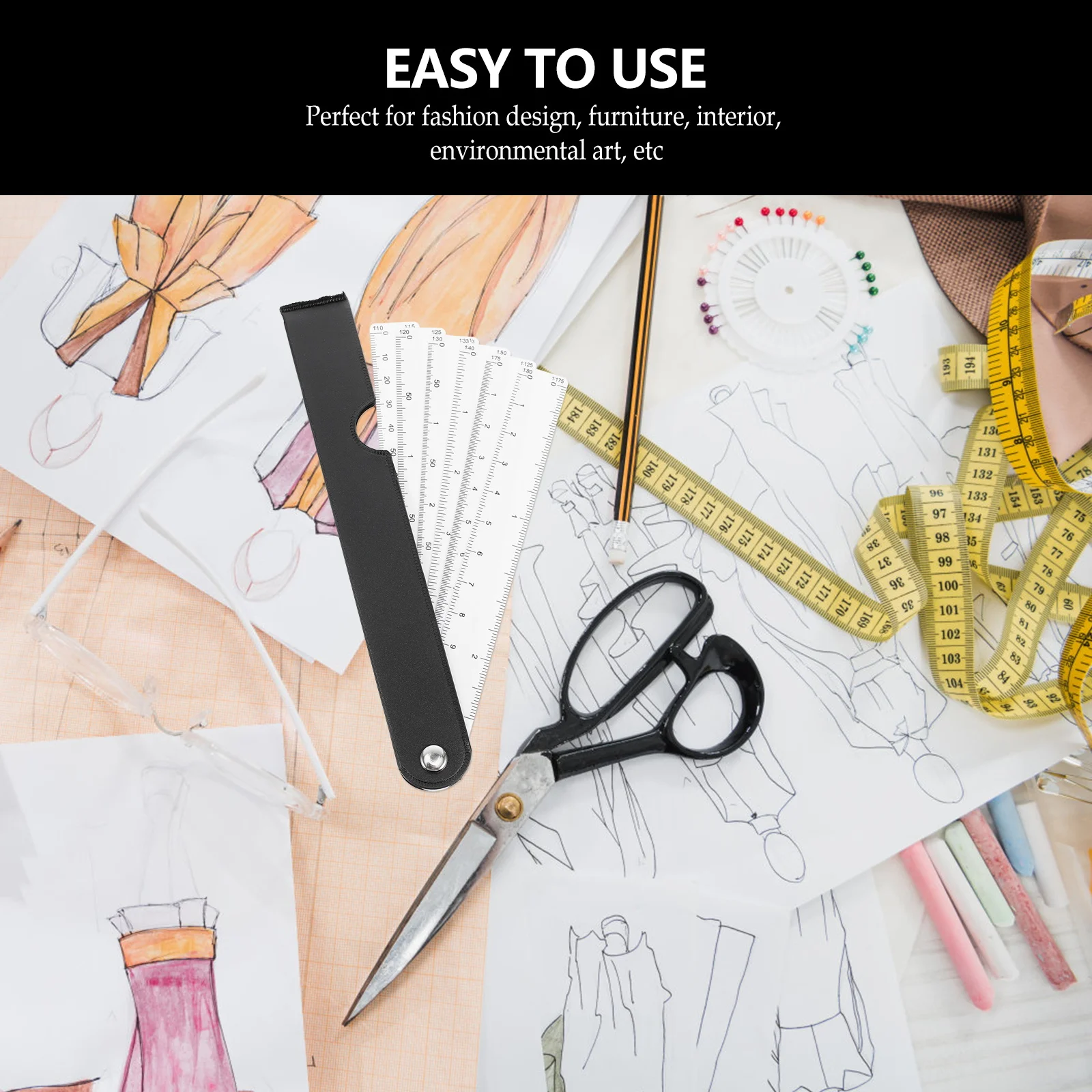 

Folding Sector Ruler Multifunctional Scale For Fashion Design Furniture Interior Art Measuring Tool Drawing Ruler