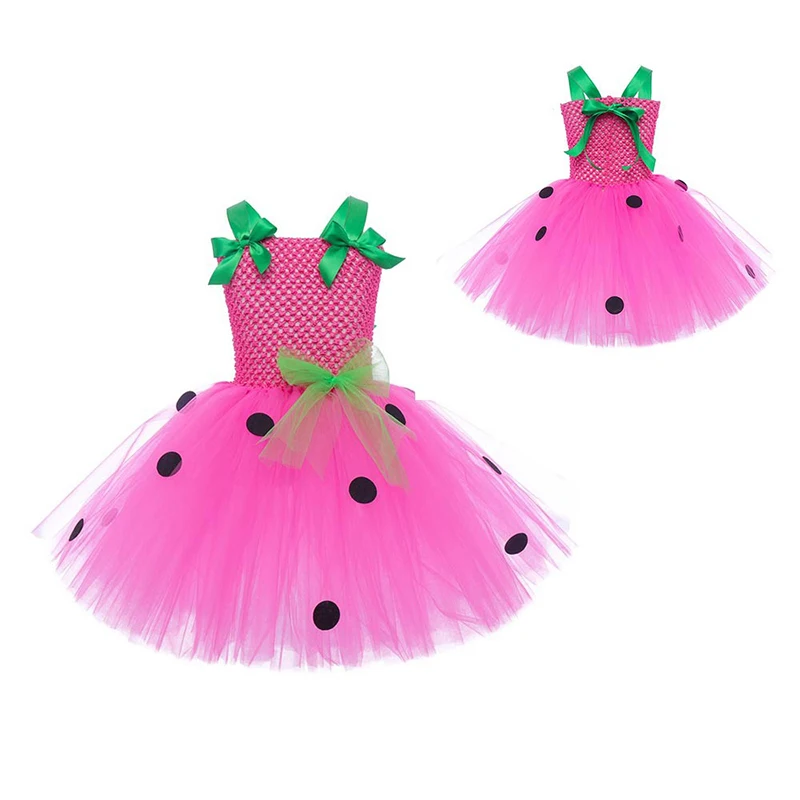 

Cute Baby Ballet Tutu Strawberry Lace Princess Dress Children Fluffy Tutu Dress Girl Role Play Costume Christmas Birthday Gifts