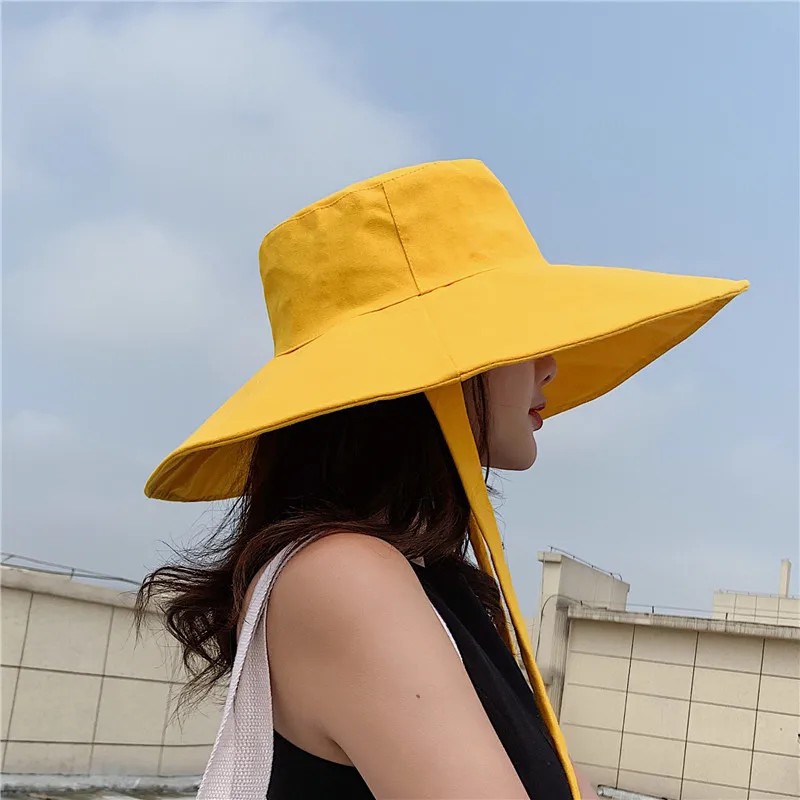 Japanese sunshade female spring and summer sunscreen free to fold big brim sun hat fisherman hat cover face oversized hair