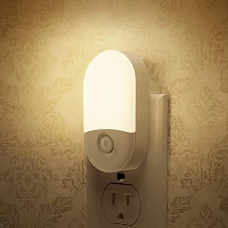 Night Lights Plug into Wall, [2 Pack] LED Dimmable Night Light with Light Sensors, 30/60LM Adjustable Brightness Nightlights, 3