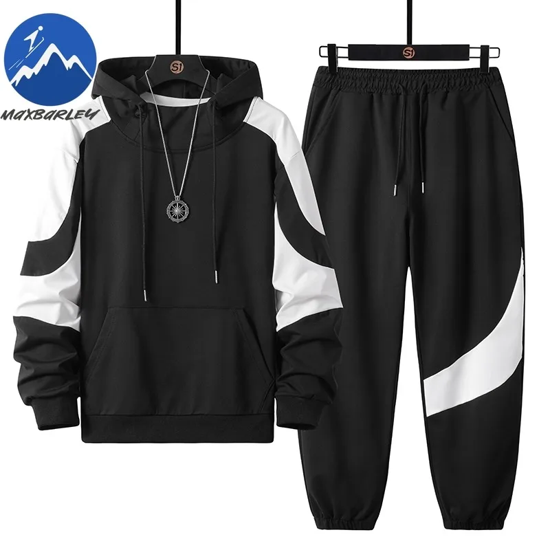 

Maxbarley 2025 Spring New Hoodie Sweatpants Set Men's Fashion Casual Matching Outfit 2 Piece Tracksuit Youth Streetwear Pullover
