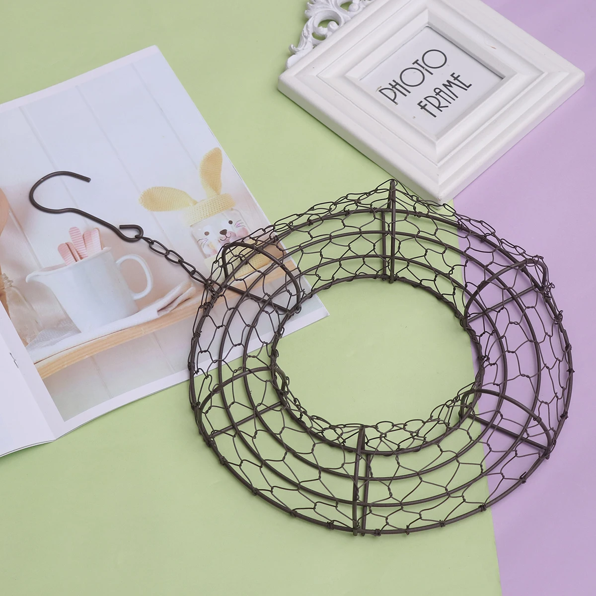 

2pcs Flower Hanging Loop Iron Hanger Decor Home Garden Corrosion Resistant Balcony Office Hotel Plant Hanger Flower Ring