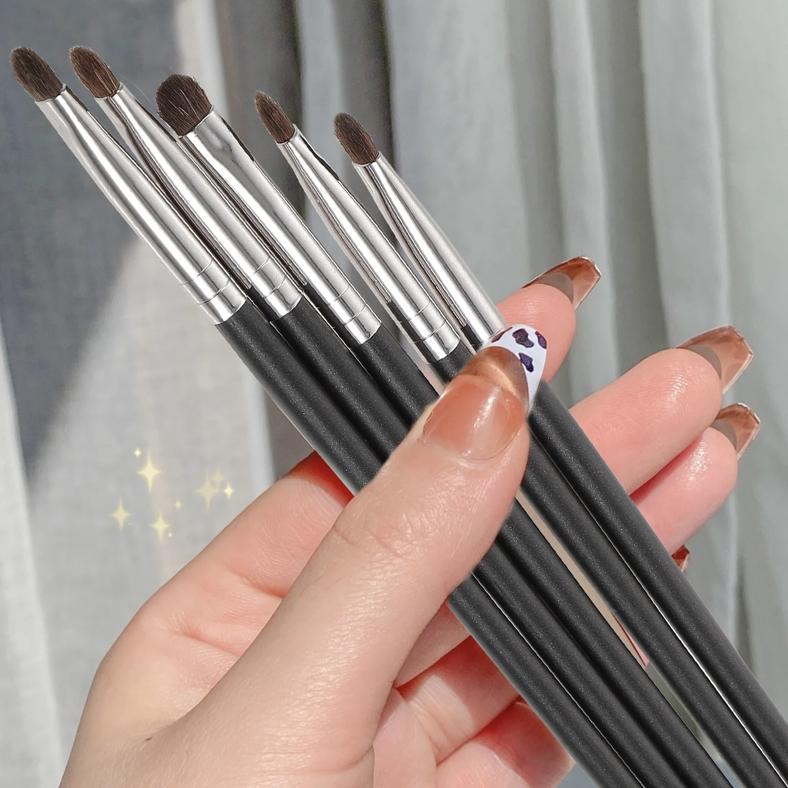 5 قطع من أدوات مكياج الفرشاة، فرشاة مكياج ناعمة، مقبض خشبي، فرش ذات استخدام مزدوج، ملحقات تجميل عملية