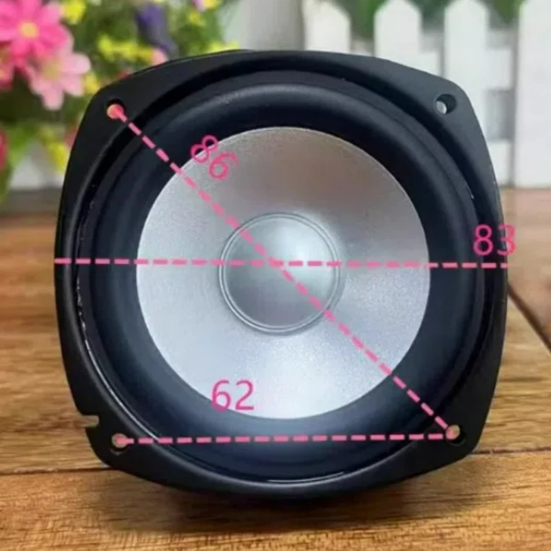 SOTAMIA 1 Buah Speaker Jangkauan Penuh 3 Inci 4 Ohm 15W Pengeras Suara Audio Stroke Panjang Tepi Karet Kerucut Kertas Magnetik Ganda untuk LG