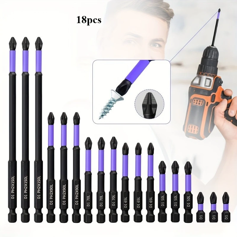 1-12pcs strong magnetic cross PH2 impact electric screwdriver head Hex Shank Alloy Steel Bits Suitable for Power Tools