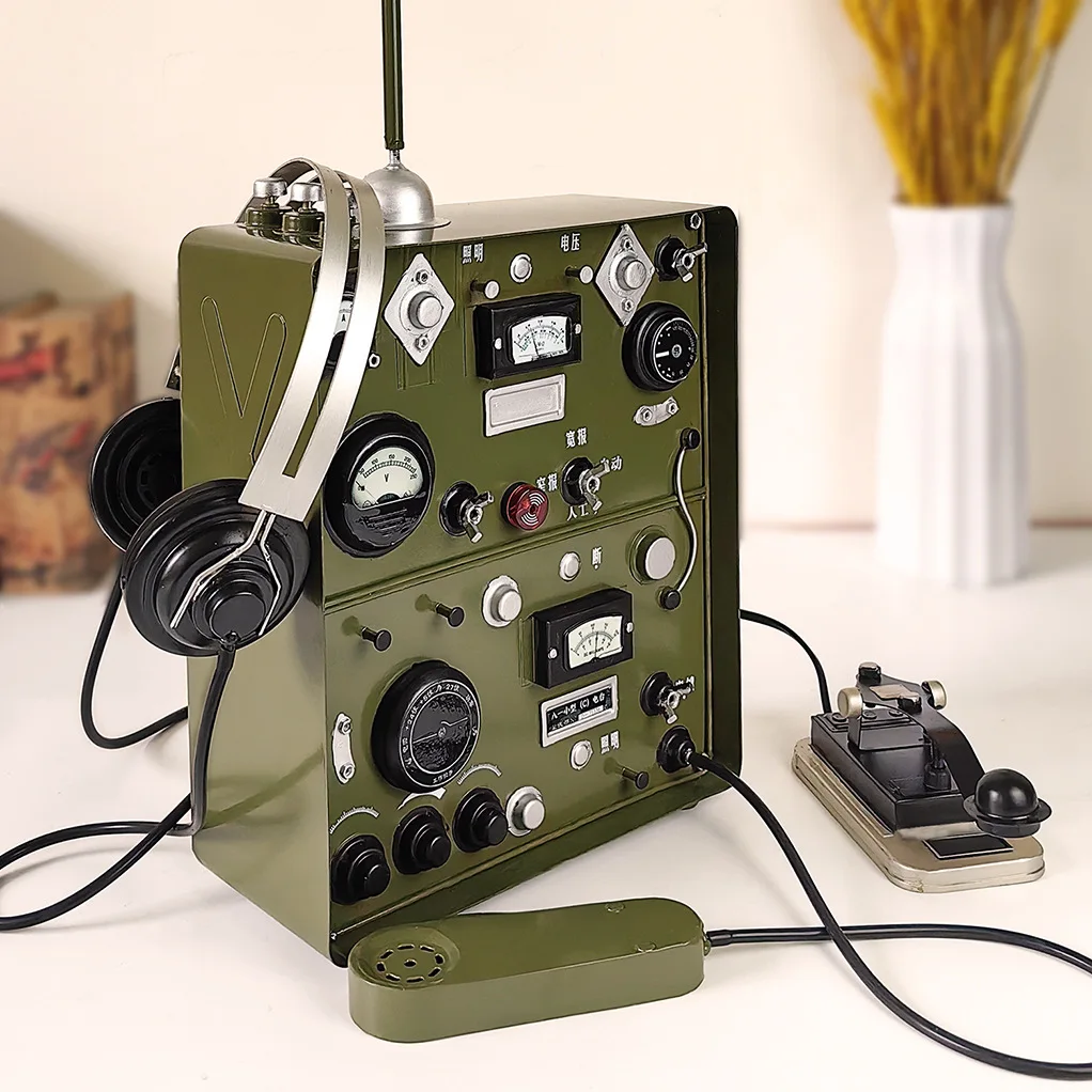Wrought iron telecommunication transmitter prop model decorative ornament real simulation sending original sound