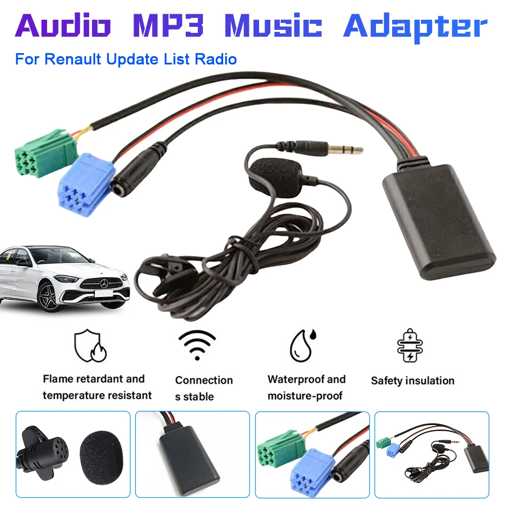 Bluetooth 5.0 Module Receiver Music AUX Adapter+ Microphone Handsfree Wiring Kit For OPEL Corsa D Astra H Zafira CD30 CDC60 CD90