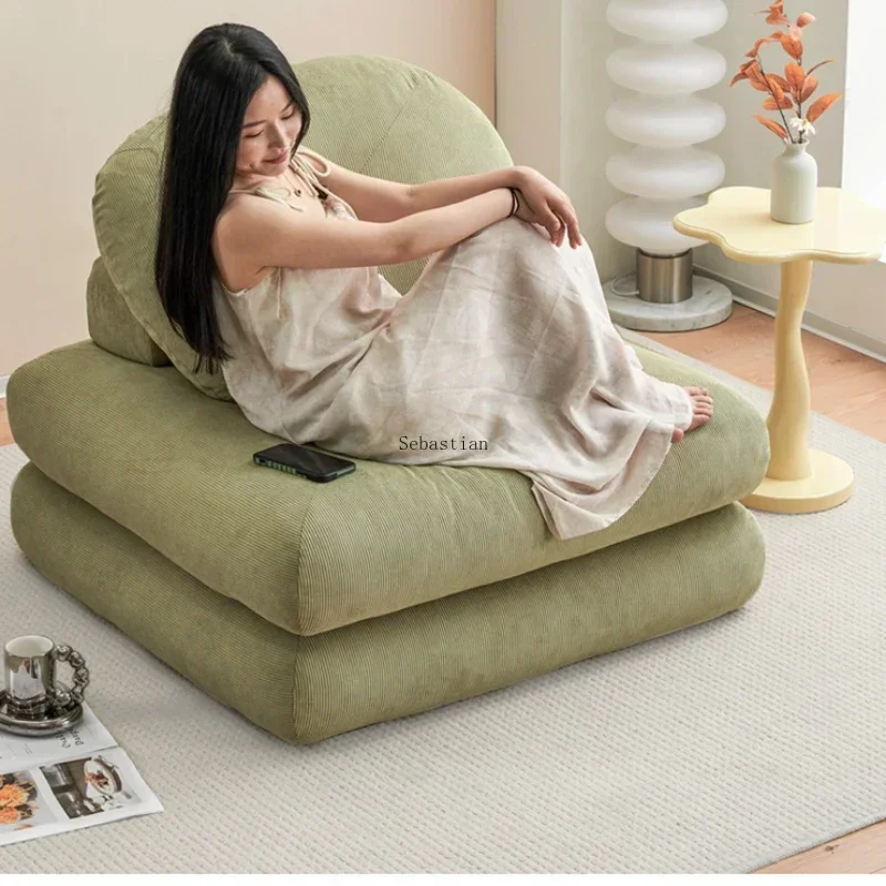 Sweet potato, tofu chunks, detachable and washable internet celebrity fabric single person sofa lazy person, tatami rice