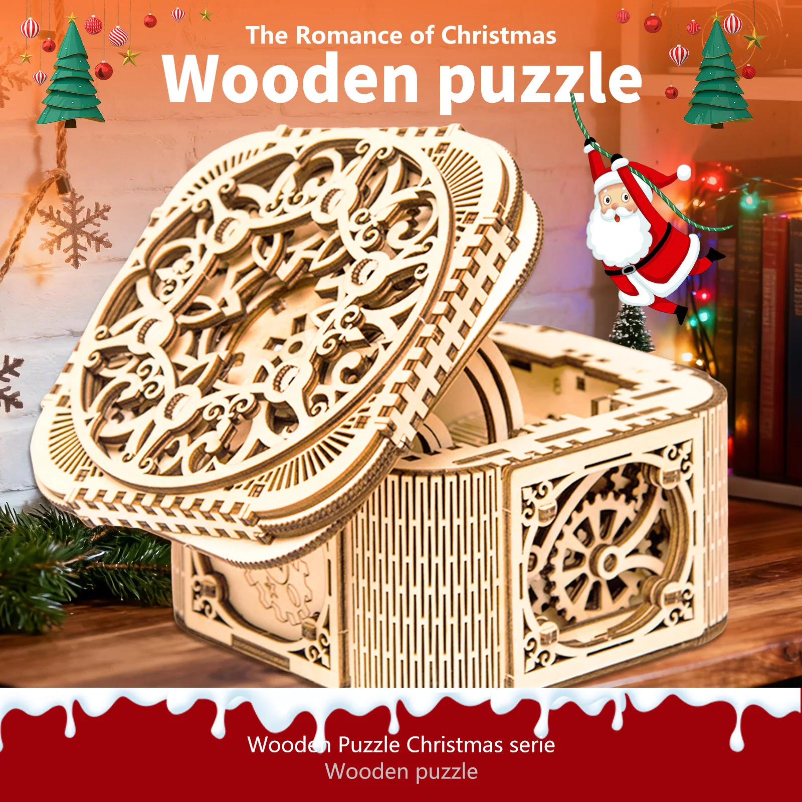 3D Wooden Puzzles Ring Box  DIY Mechanical Gear Puzzle Jewelry Box Model Kit for Adults And Teens Creative Craft Gift & Storage