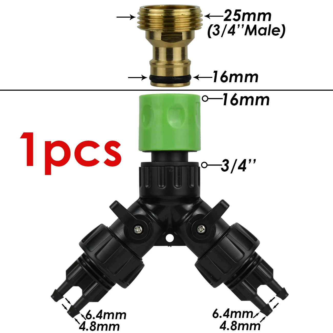 KESLA الحنفية محول خرطوم 2-Way 4-Way الفاصل محول موصل 1/2 ''3/4'' إلى 1/4 ''3/8'' 16 مللي متر الأنابيب اذع أنابيب حديقة أداة #4