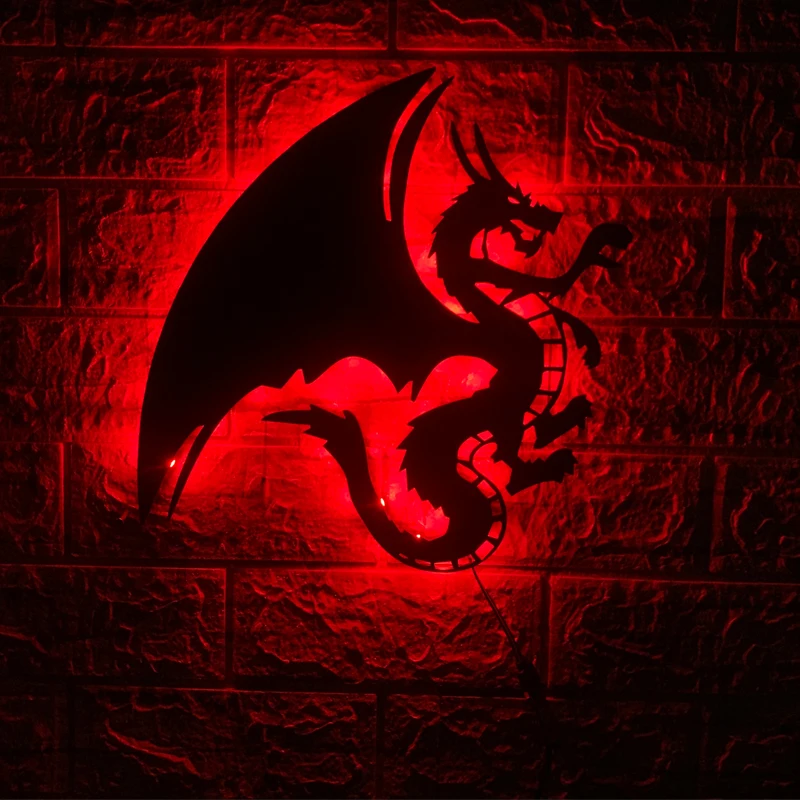 ZK50 Modern Cool Dragon LED Wall Light Remote Control Atmosphere Sign Light Interior Decoration Night Light USB Plug-in Pendant