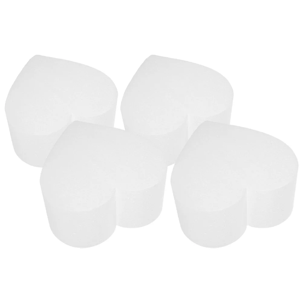 4 PCS Foam Cake Foams Decorating Prop Fake Heart Craft Supply Dummies White