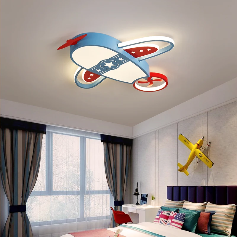 

Modern Led Chandelier Airplane Lamp For Children Room Kids Nursery Baby Boys Bedroom Decor Cartoon Cool Aircraft Ceiling Light