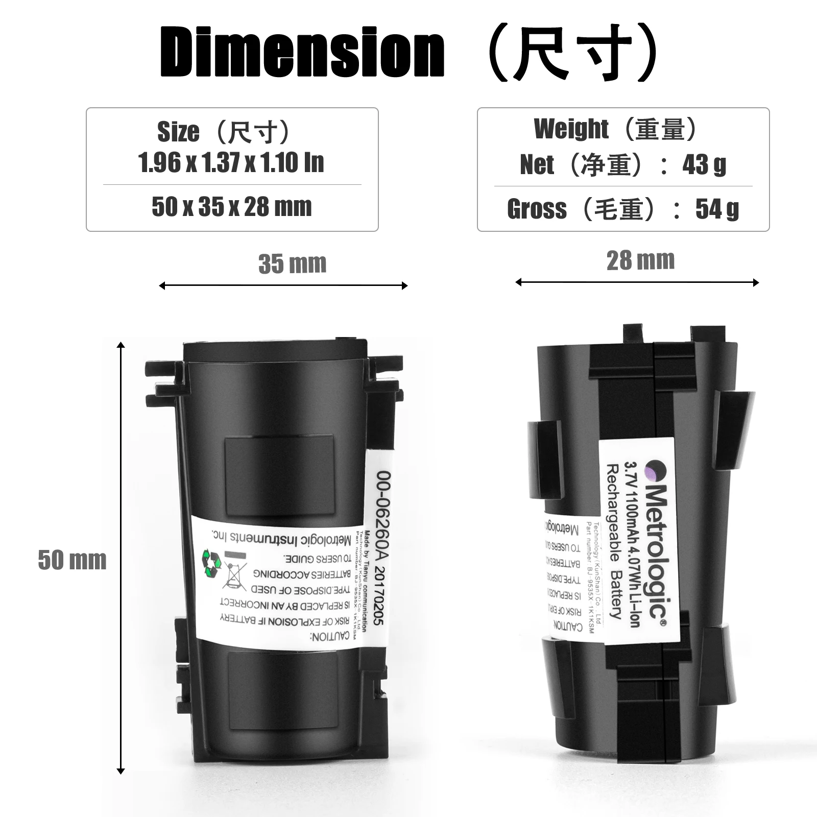 New and Original for Metrologic MS9535 MS9535 VoyagerBT MS9535BT Dolphin 9535 Voyager 9535BT 00-06260A Battery