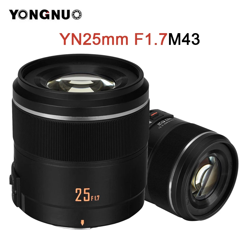 

YONGNUO YN25mm 25mm F1.7 for M4/3 Mount Camera Lens Large Aperture AF/MF Prime Lens For Panasonic Olympus G95 GF9 GX9