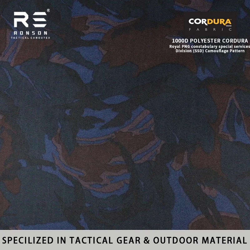 Papua Nuova Guinea KUMUL Camouflage Tessuto Cordura in poliestere 1000D stampato impermeabile e rivestito in PU per borse e attrezzature tattiche