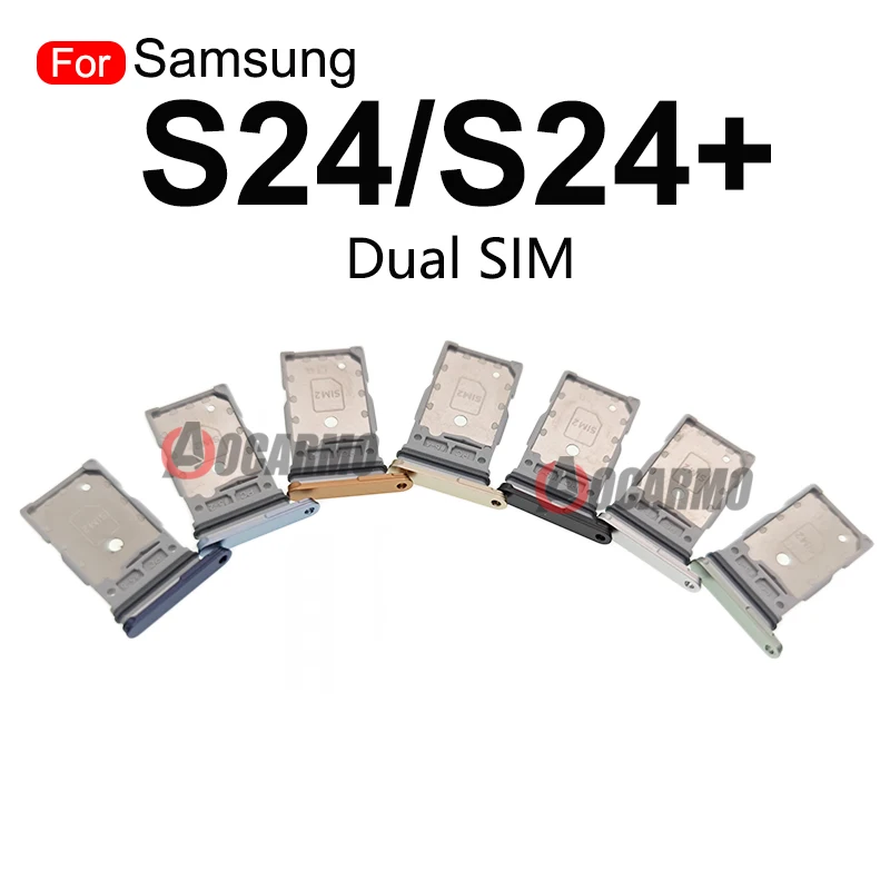 1Pcs For Samsung Galaxy S24 Ultra Plus S24+ Single Sim Tray / Dual SIM Card Slot Holder Replacement Parts