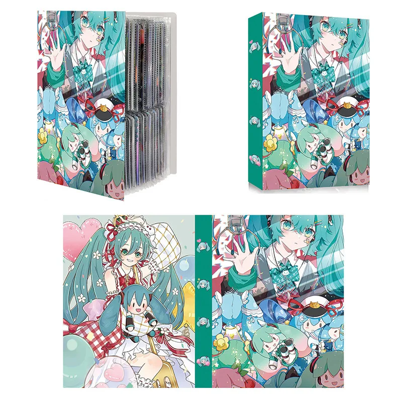 240PCS Virtual Idol Hatsune Miku Card Album Anime Peripheral Map Letter Folder Binder Notebook Game Rare Collection Gift Toy