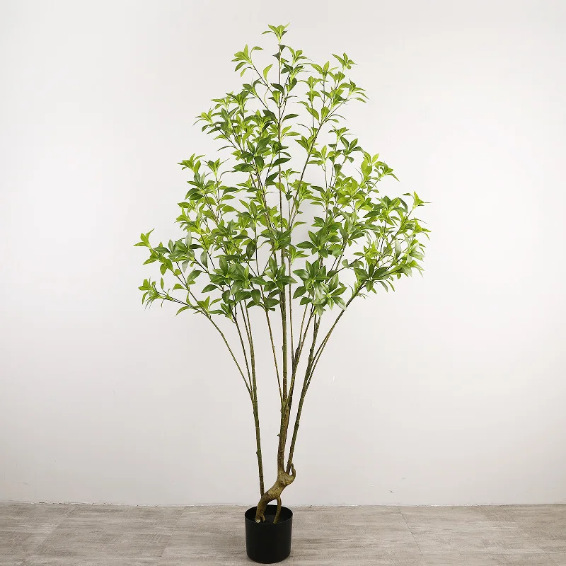 simulation green plants, horse drunk wood, decorative indoor hotel multi-pole hanging bell feel simulation