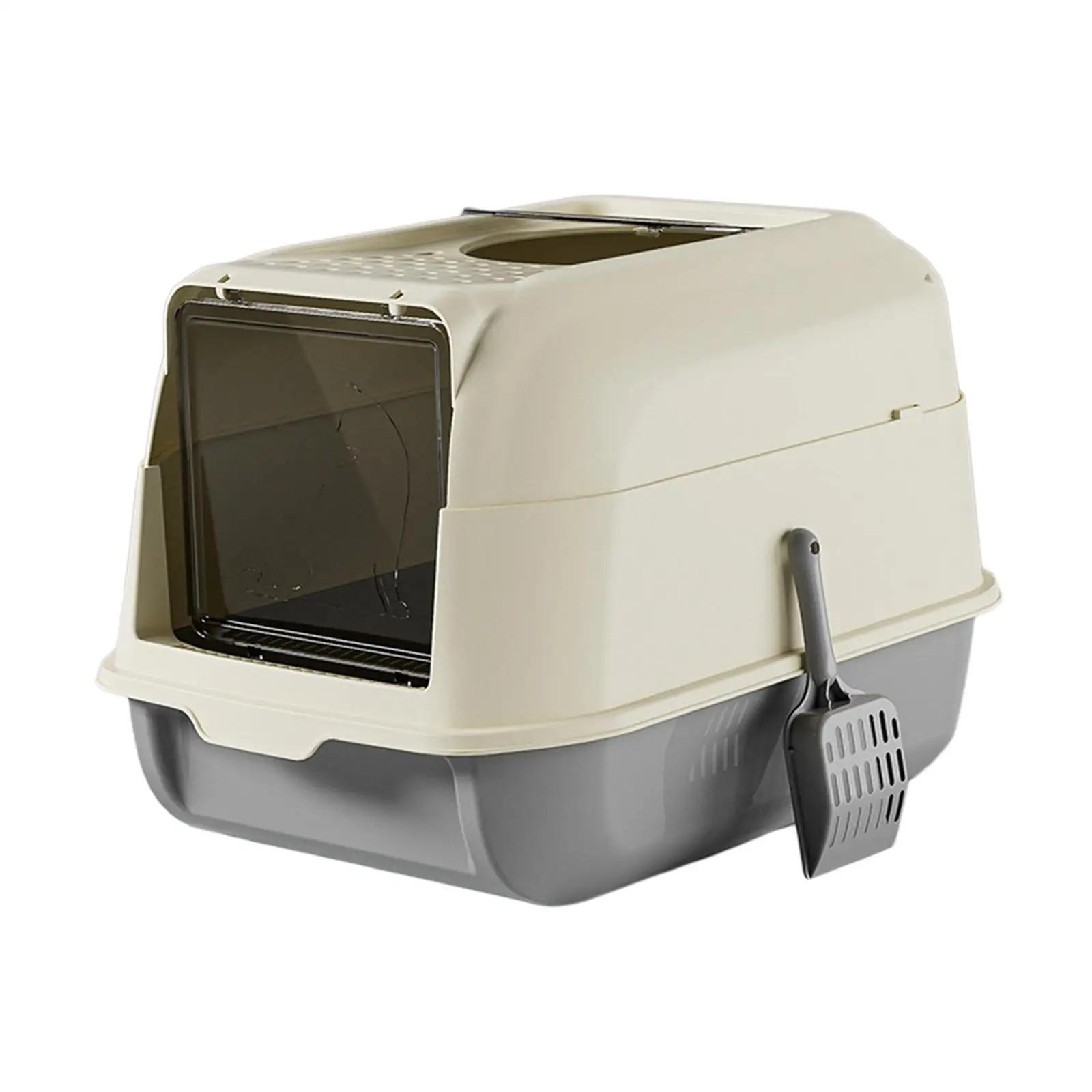 Cat Litter Box with Lid, Cat Potty, Fully Enclosed Double Door Cat Litter Tray,