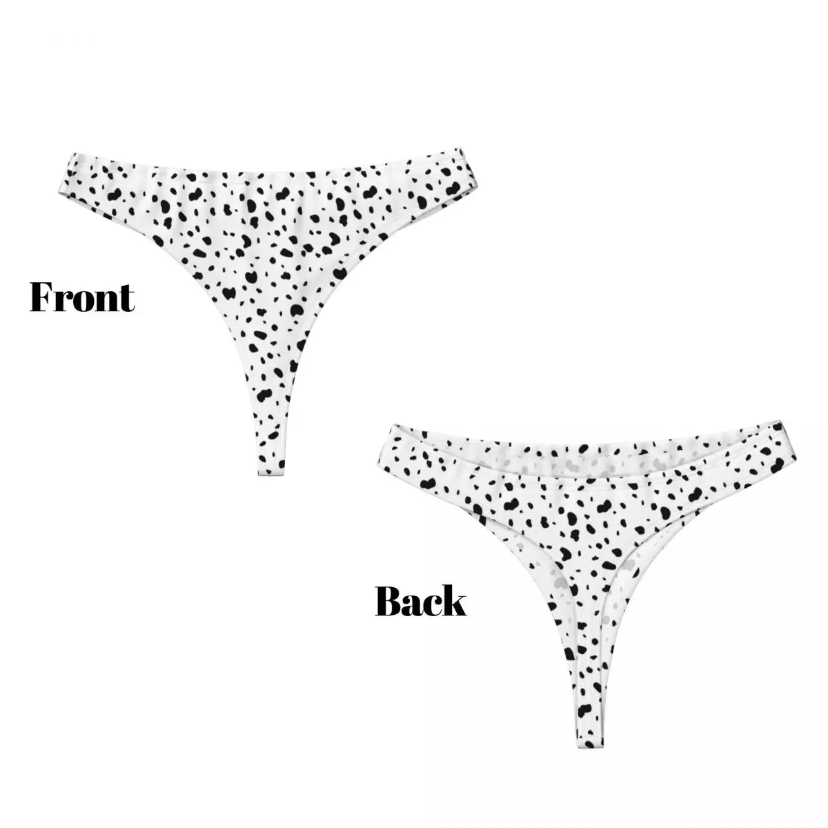 Custom Dalmatian White And Black Dalmatian Dog Print G-string Panties Breathable Women Stretch Thongs Comfort Underwear