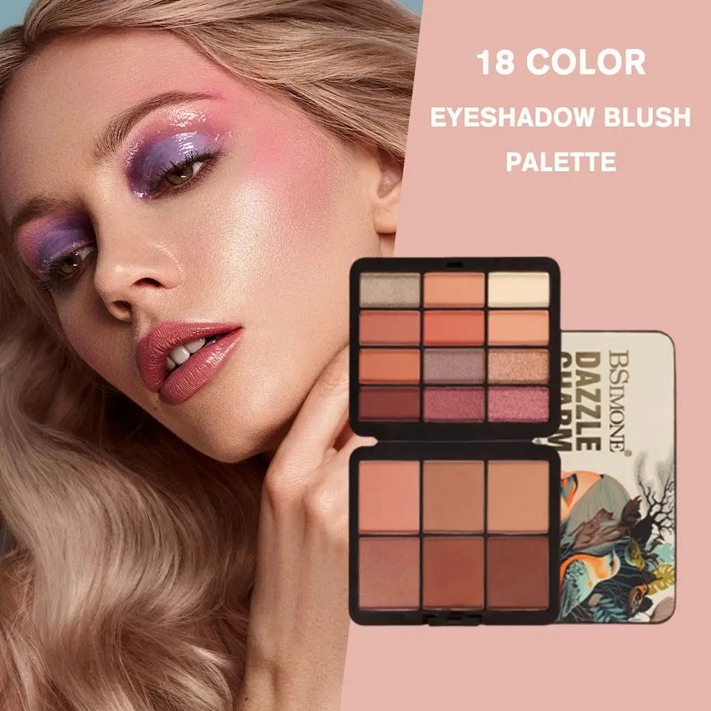 อายแชโดว์อายแชโดว์เงา 18 สีอายแชโดว์ Palette Rose Eye แต่งหน้า Glitter ยาวนาน Pearly Pink Matte สีสด T9H2