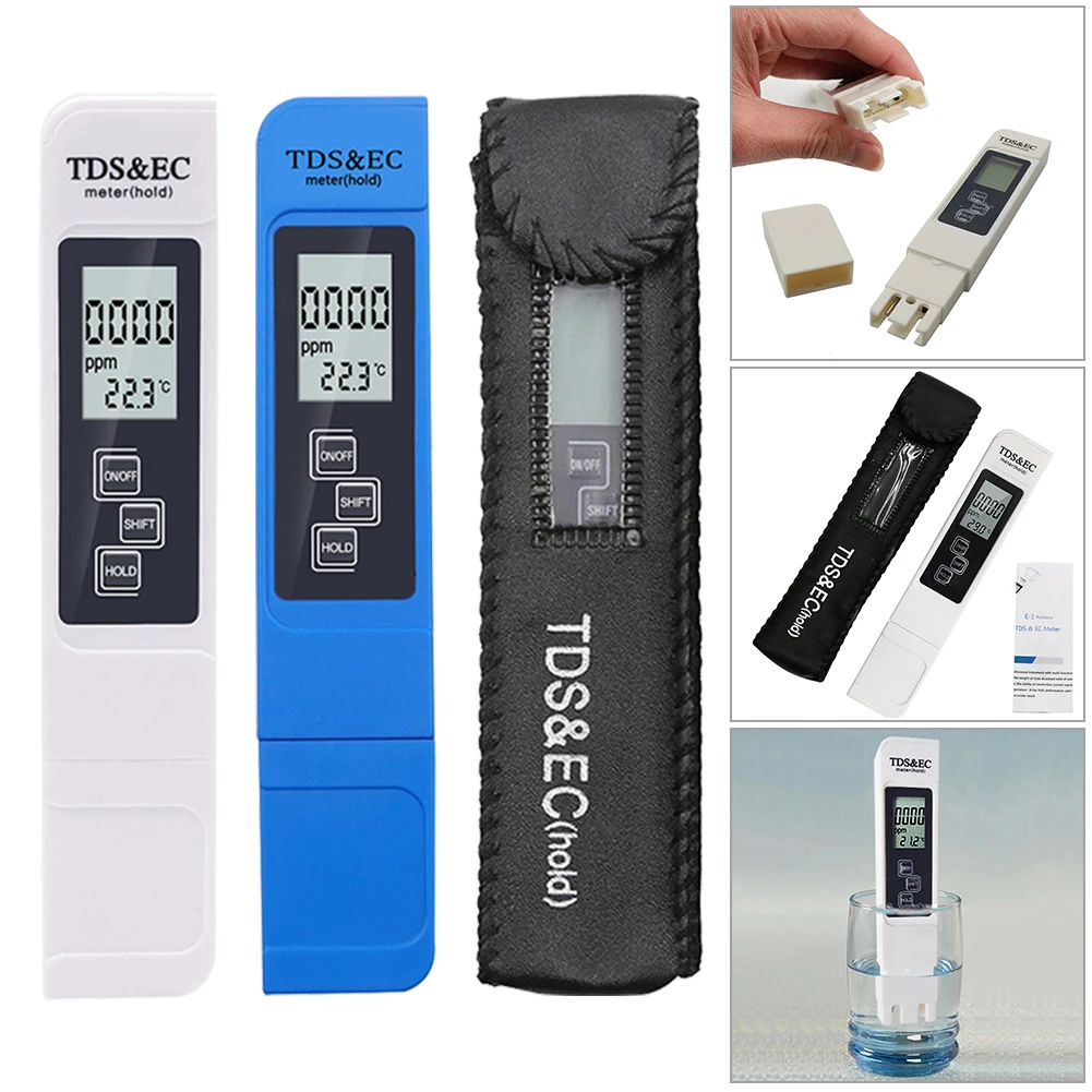 3In1 Function Digital EC Test Pen Water Quality Analysis Tester Salinity Temp Tester Meter Conductivity Detection Instrument