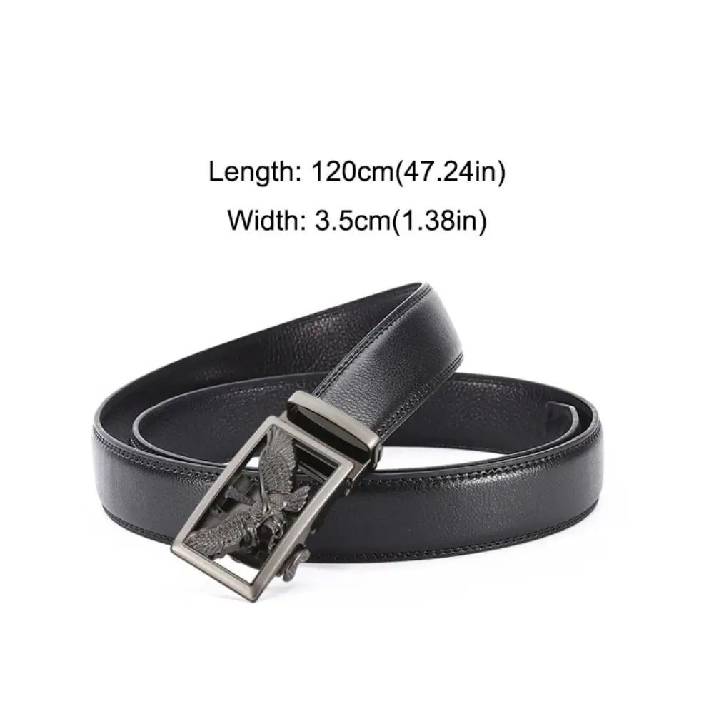 حزام عمل كاجوال على شكل نسر تصميم فاخر عتيق حزام بإبزيم تلقائي من جلد البولي يوريثان للرجال
