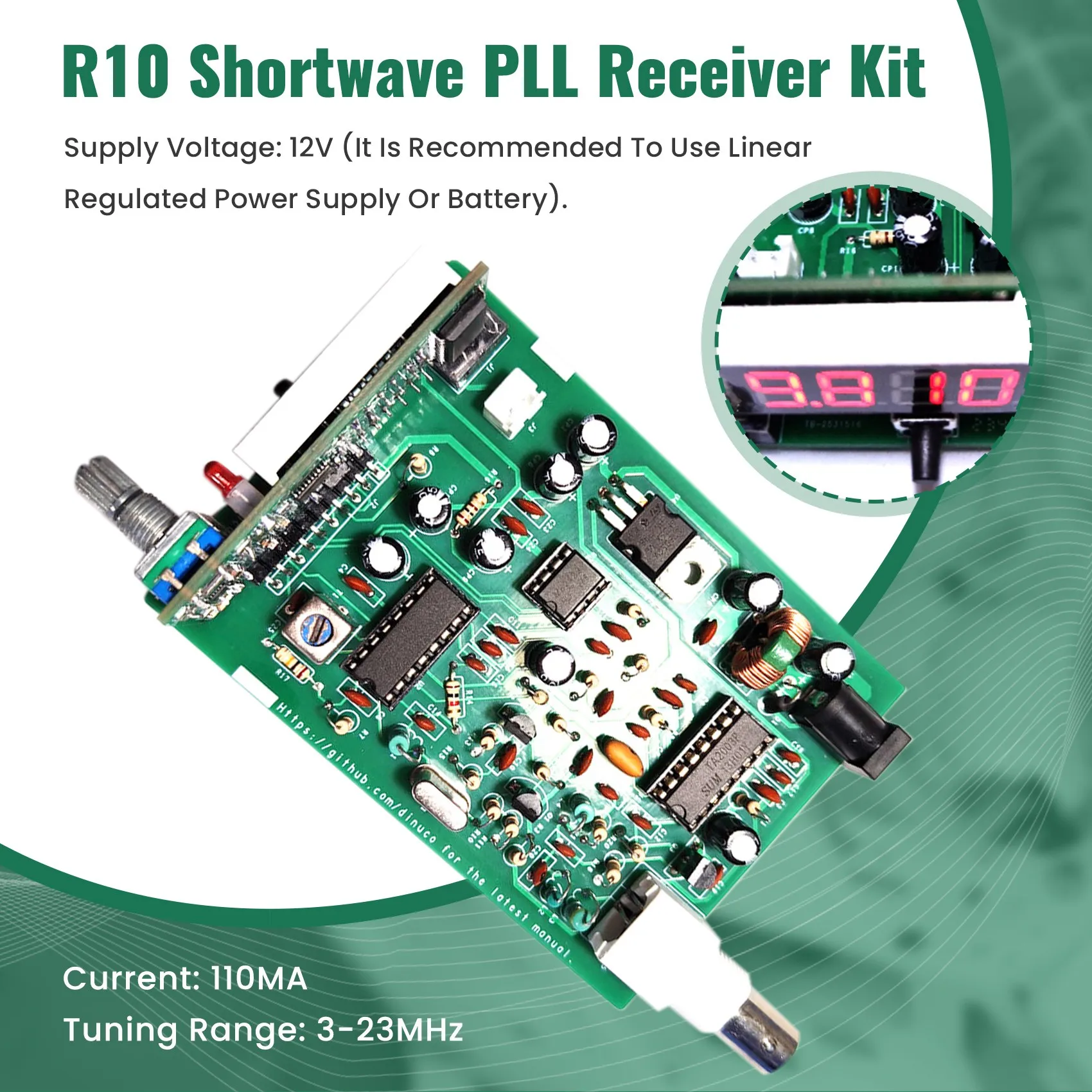 

3-23 МГц AM радио коротковолновый приемник коротковолновый трансляционный сигнал PLL прием DIY комплект светодиодный цифровой дисплей частота-TCES