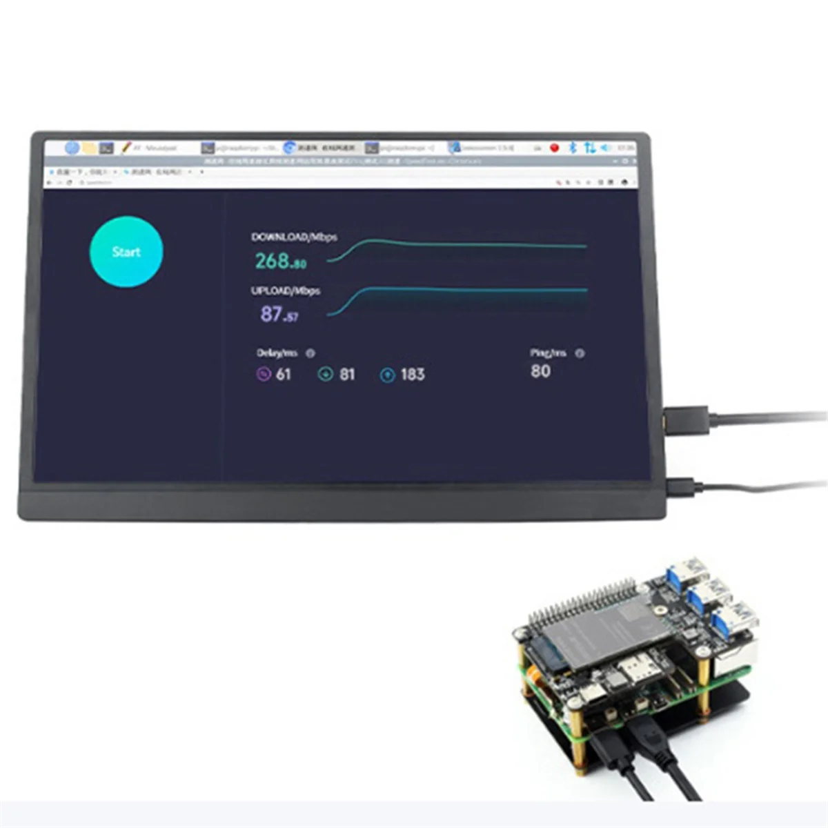 GFR5-Waveshare para Raspberry Pi 5 PCIe a M.2 4G/5G USB 3.2 Placa adaptadora
