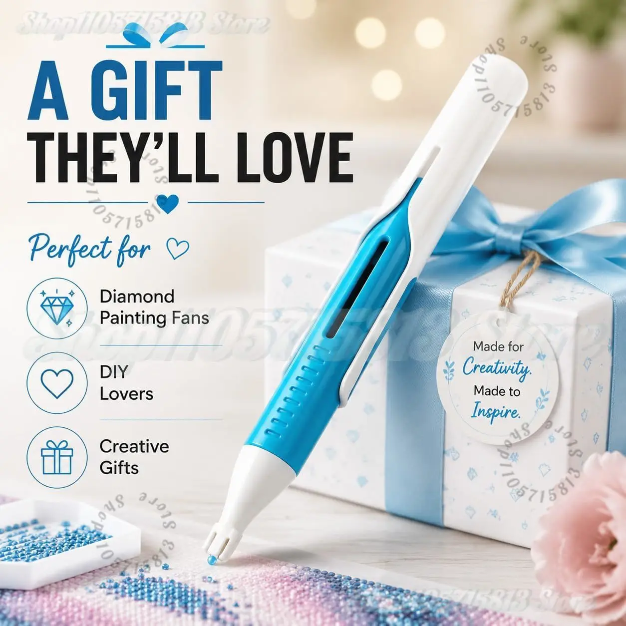 2026 Diamond Art Pen Dispenser, Automatic Diamond Painting Bead Dispenser, Ergonomic Diamond Art Stylus Pen, Pick up Tool