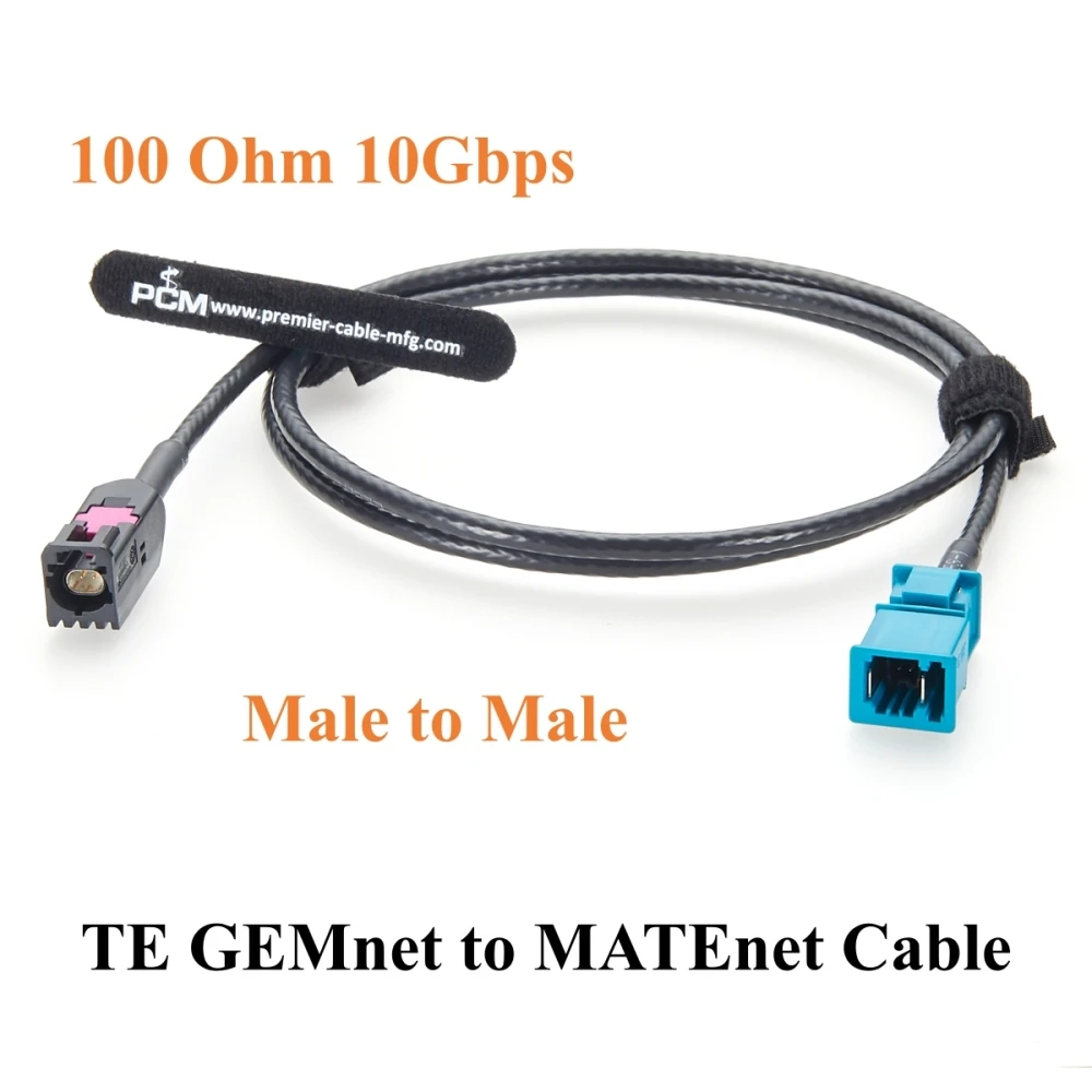 TE GEMnet Male to MATEnet Male Automotive Ethernet Cable 10Gbps Vehicle Network Cable 2368003-1 to 2302461-9 for ADAS Camera