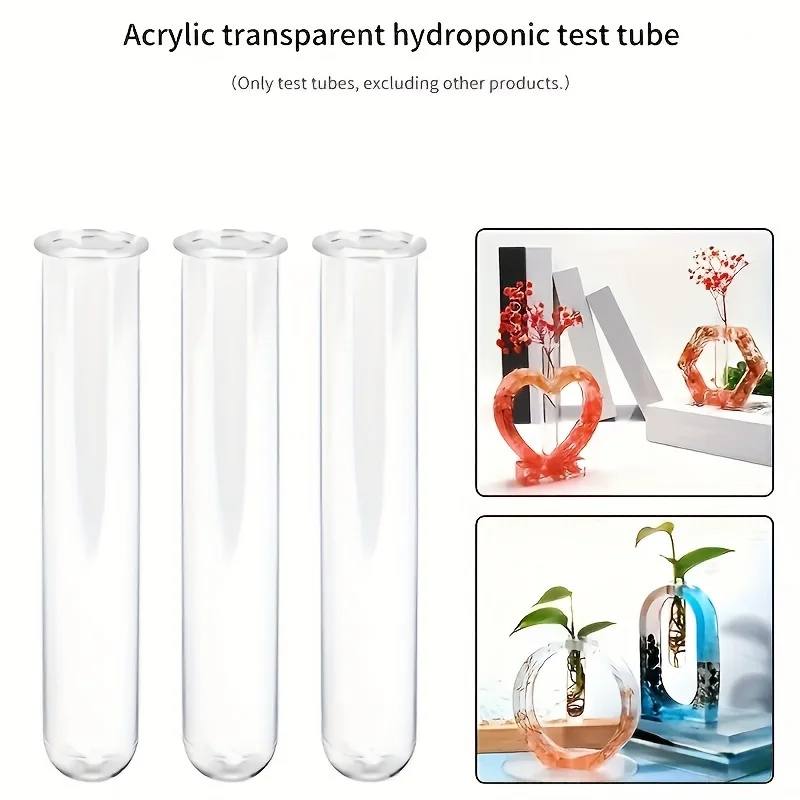 

1/20pcs Transparent Acrylic Tube Hydroponic Flower Pots, Vases, Hydroponic Tubes
