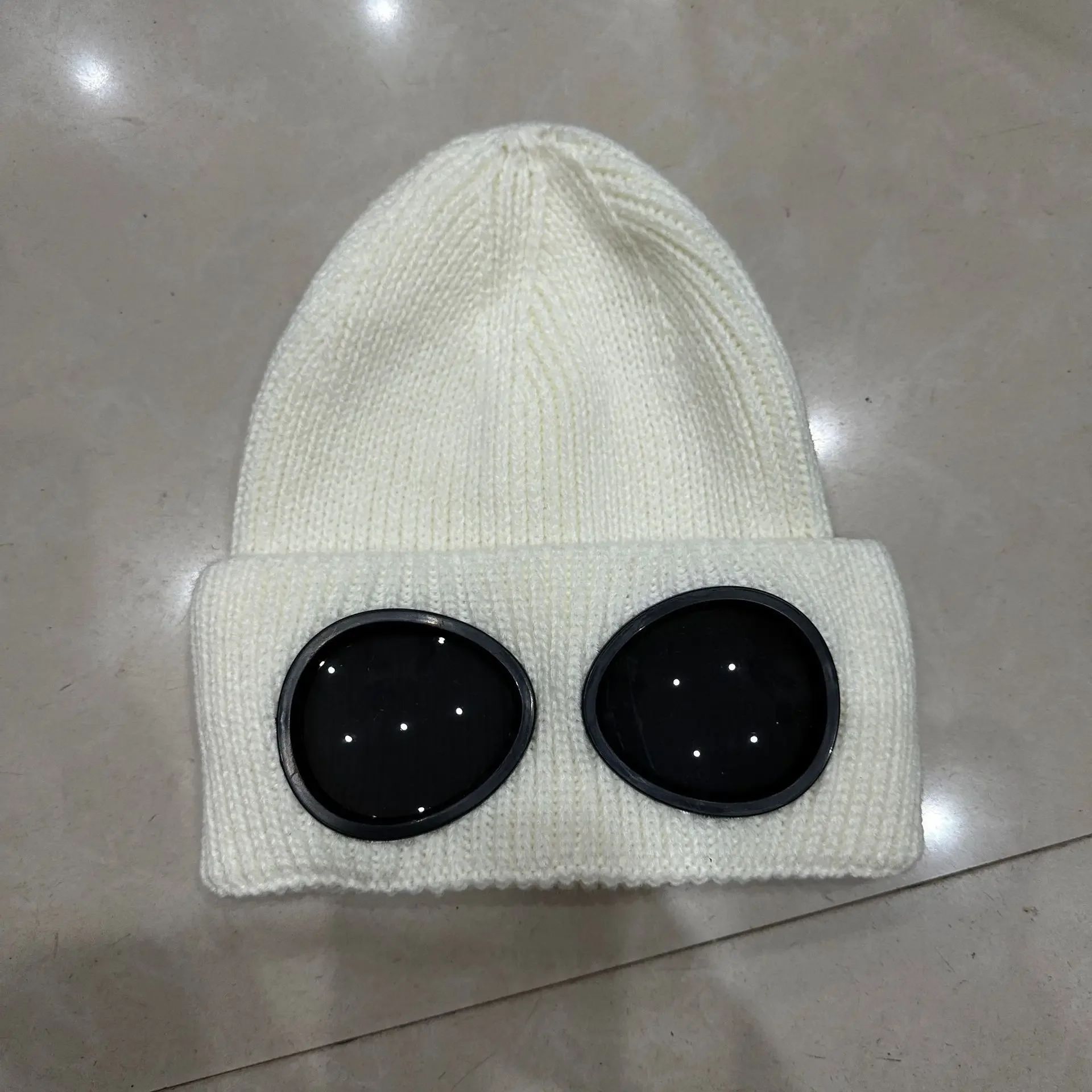 Gestrickte Schutzbrillenmütze, winddicht, warme Wollmützen, elastisch, weich, warm, rutschfest, Gehörschutz, Unisex-Crew-Mütze für Männer und Frauen