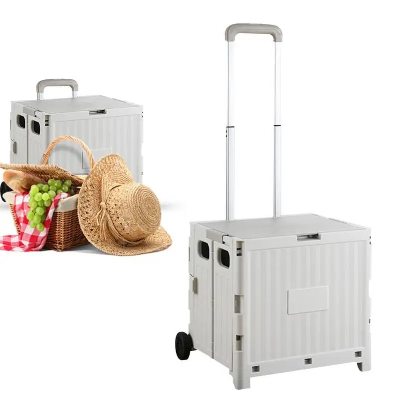 

Large Capacity Foldable Garden Crates With High Weight Capacity Folding Cart Camping Trolley Garden Carts Push Cart Dolly