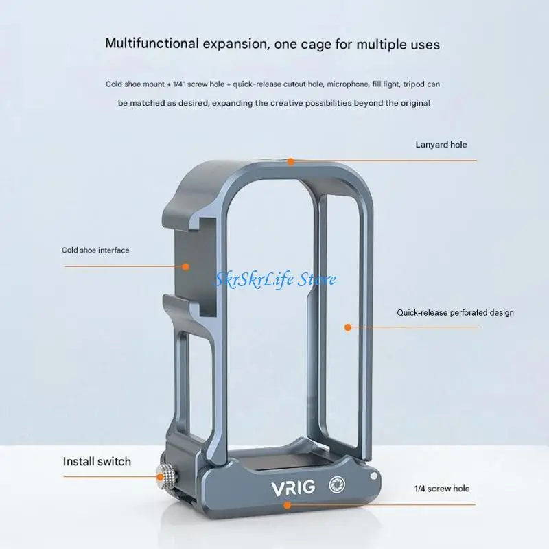 

E65E Durability Metal Cage With Silicone Padding For Compactly Camera Frame Shockproof AntiVibration Support Heat Dissipation