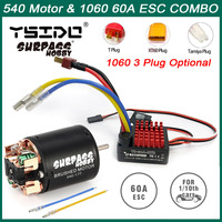 SURPASS HOBBY Combo 540 Brushed Motor 13T 17T 21T 23T 27T 35T 45T 55T 80T with 60A ESC for 1/10 RC Off-road Racing Car Truck