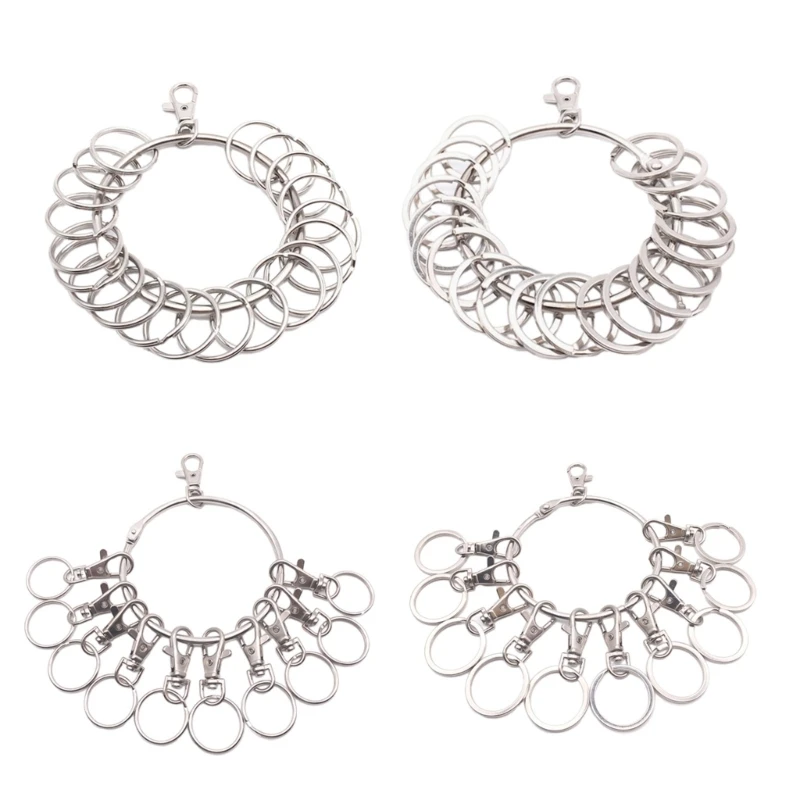 大型ラウンドフープキーオーガナイザーポータブル金属リングキーホルダー管理クイックハンギングキーホルダーキーリング耐久性