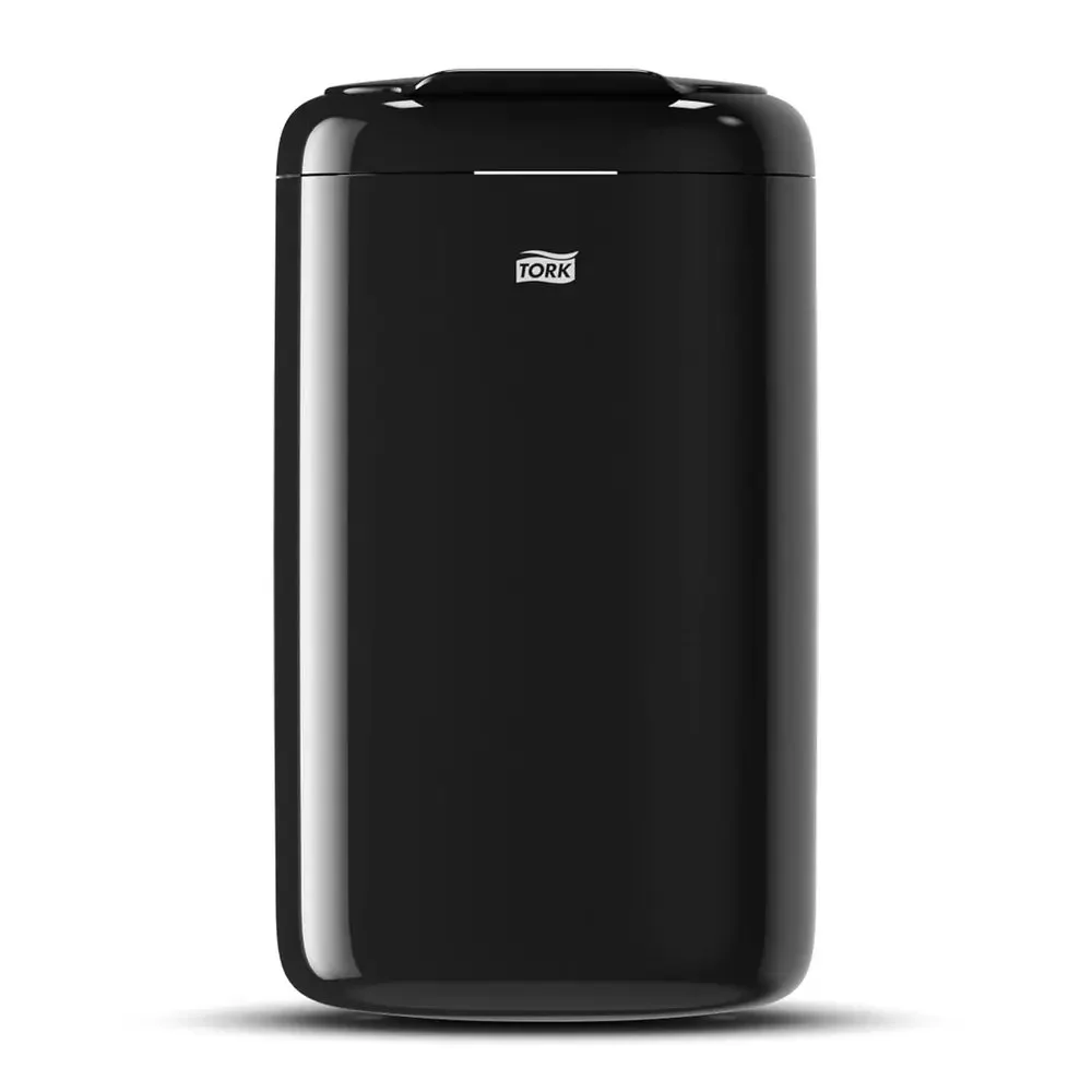 

Compact 5L Waste Bin with Self-Closing Lid - Wall Mountable for Bathrooms and Kitchens - 33.8 x 19 x 16 cm - Black