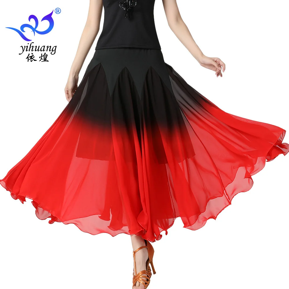 Senior Professional Moden Dance Dress Women's Standard Ballroom Performance Costume Clothes Practice Wear Long Skirt